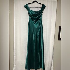 Birdy Grey Emerald Mia Convertible Shiny Satin Dress